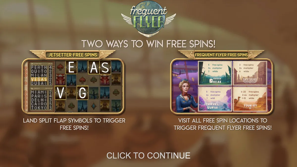 Frequent Flyer game screen 1