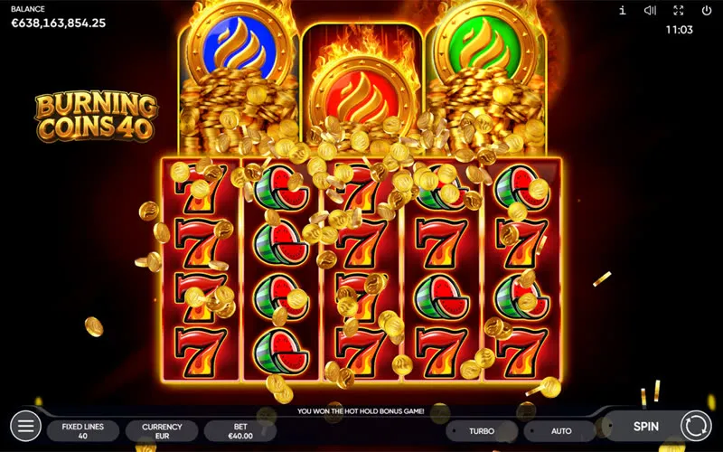 Burning Coins 40 by Endorphina — game artwork